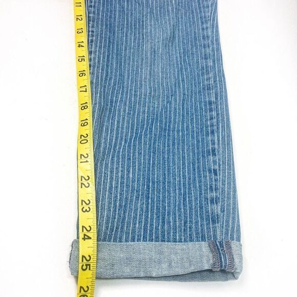 NYDJ Rachel Roll Cuff Ankle Jeans Mid-Rise Pinstripe Stretch Denim Sz 6 - Picture 8 of 10